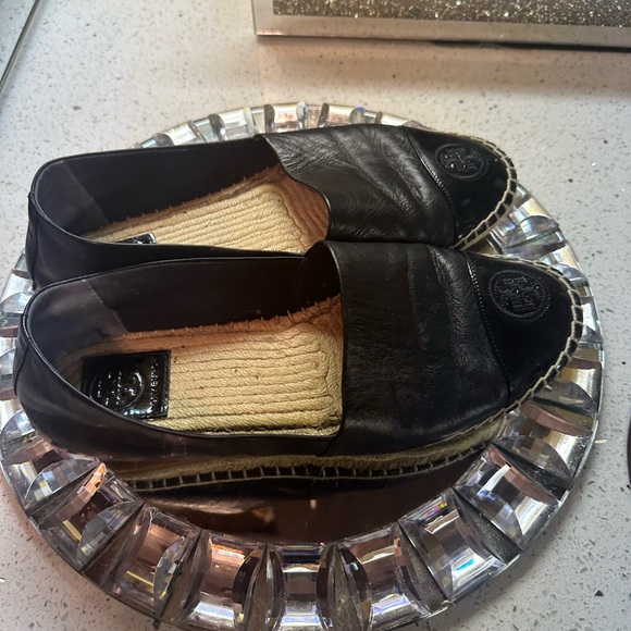 TORY BURCH COLOR BLOCK FLAT ESPADRILLE IN BLACK SIZE 9.5 - Picture 2 of 4